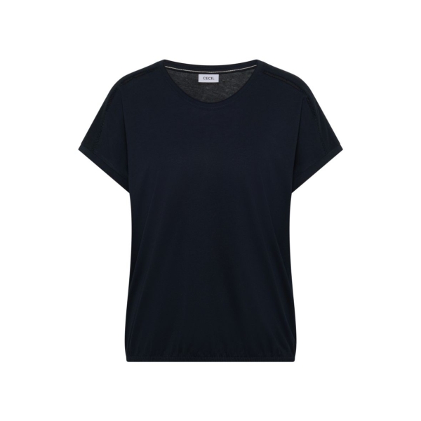 Cecil Damen kurzarm T-Shirt mit Spitzendetails