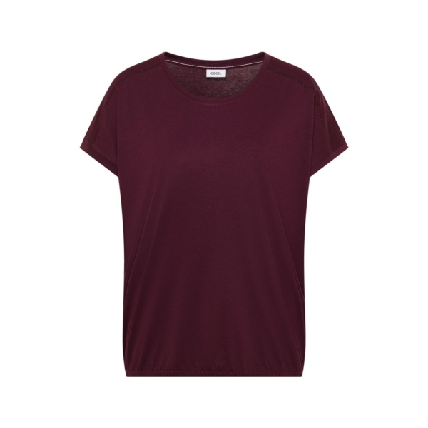 Cecil Damen kurzarm T-Shirt mit Spitzendetails
