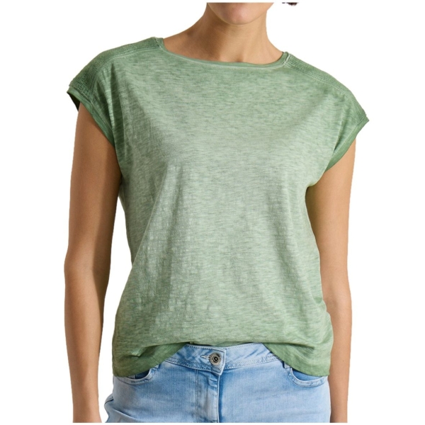 Cecil Damen kurzarm Shirt Garment Dye Look