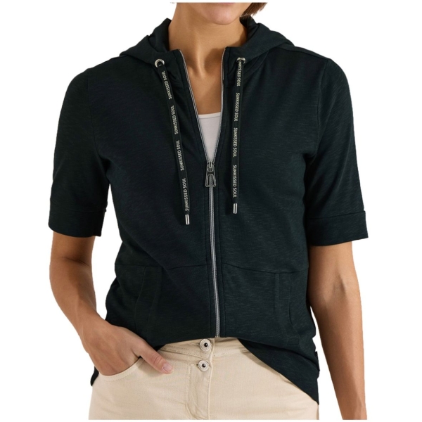 Cecil Damen kurzarm Sweatjacke mit Kapuze