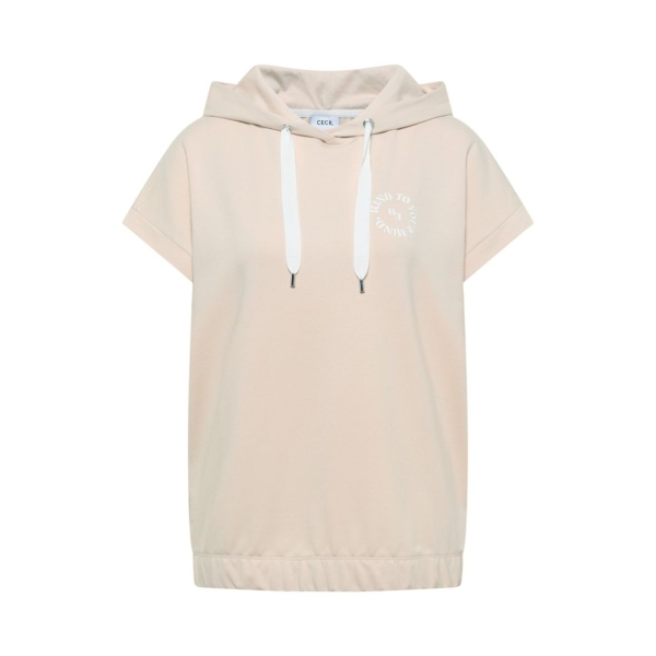 Cecil Damen kurzarm Sweatshirt mit Kapuze