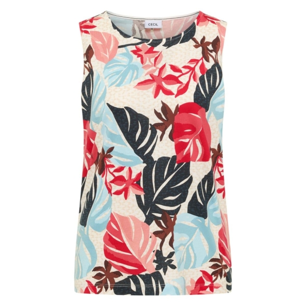 Cecil Damen Top mit Blätterprint