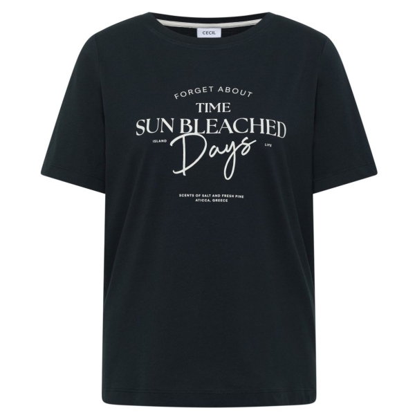 Cecil Damen T-Shirt Wording Artwork mit Boat Neck