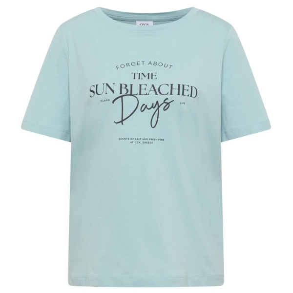 Cecil Damen T-Shirt Wording Artwork mit Boat Neck
