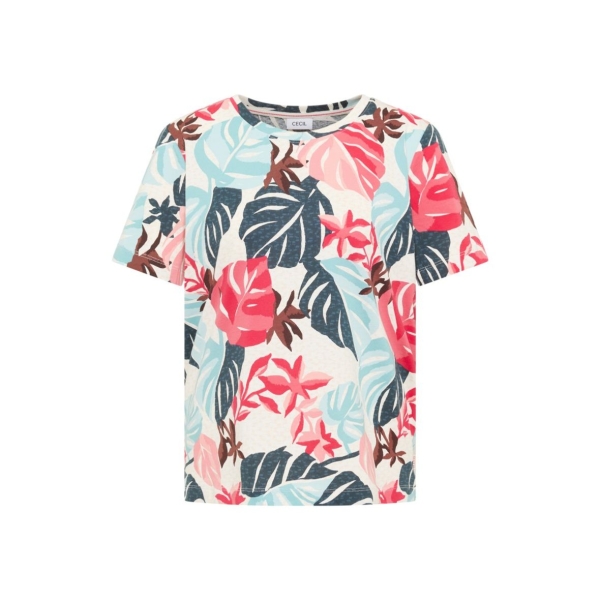 Cecil Damen T-Shirt mit Blätterprint