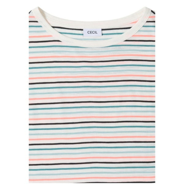 Cecil Damen T-Shirt Turn-Up-Detail mit Boat Neck