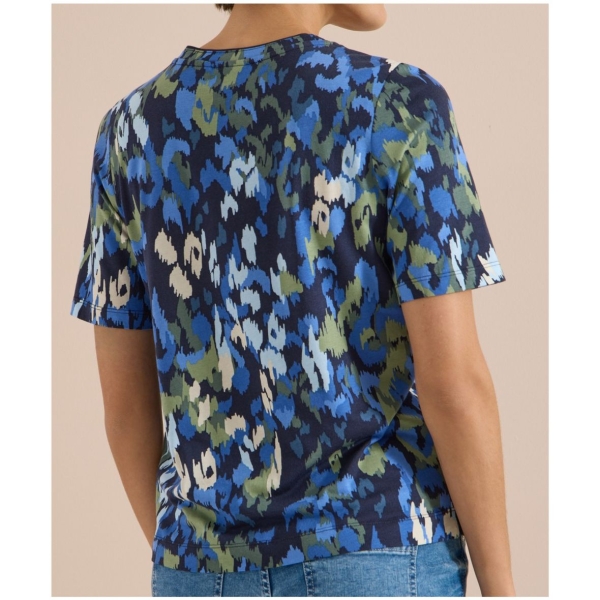 Cecil Damen T-Shirt mit Split Neck und Print
