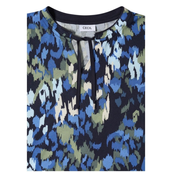 Cecil Damen T-Shirt mit Split Neck und Print
