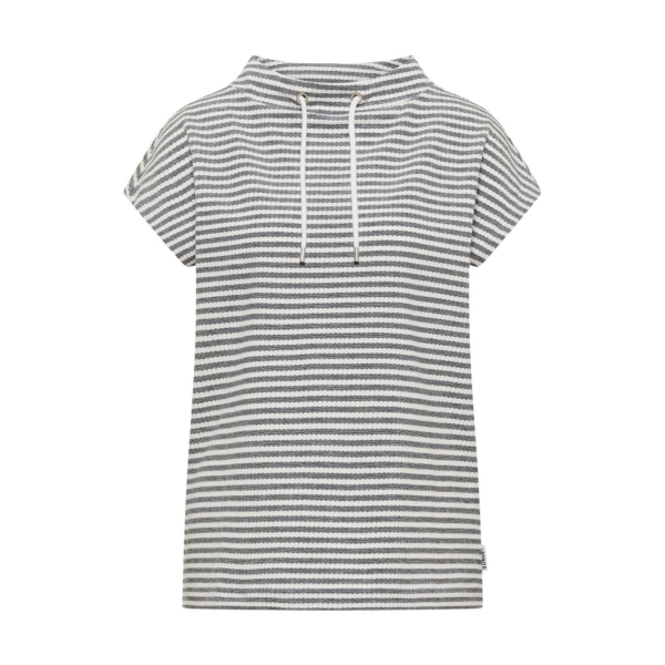 Cecil Damen kurzarm T-Shirt mit Funnel Neck und Streifen