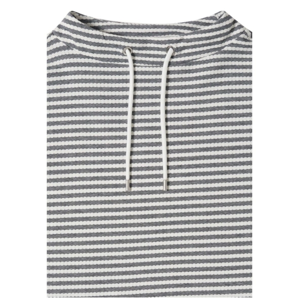 Cecil Damen kurzarm T-Shirt mit Funnel Neck und Streifen