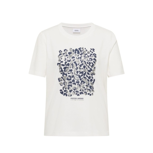 Cecil Damen T-Shirt mit Leo-Print Jerseyshirt