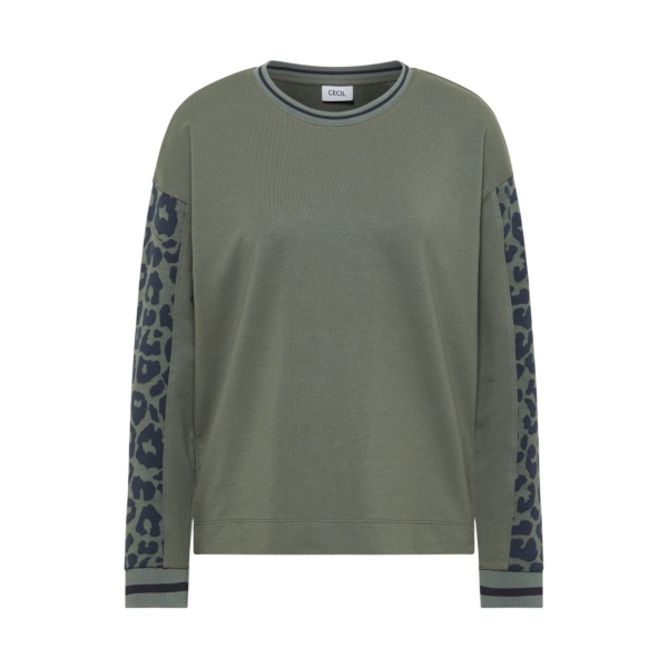 Cecil Damen langarm Shirt mit Leo-Detail