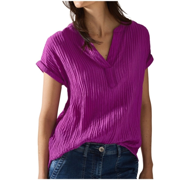 Cecil Damen Bluse Streifenstruktur Dropped Shoulder