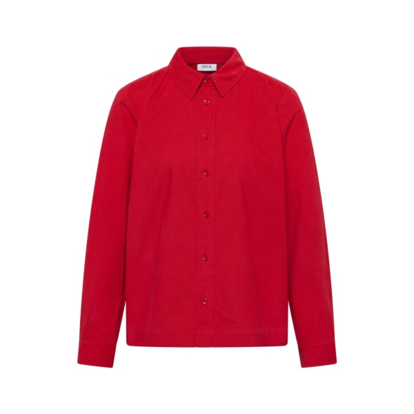 Cecil Damen 1/1 Arm Cordbluse mit Hemdkragen