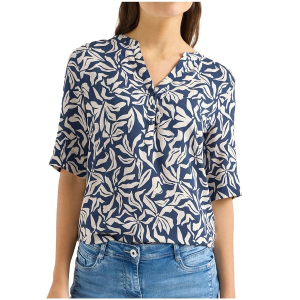 Cecil Damen kurzarm Bluse mit Split Neck