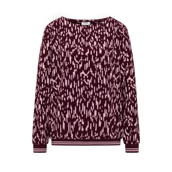 Cecil Damen langarm Bluse mit Rundhals und Print