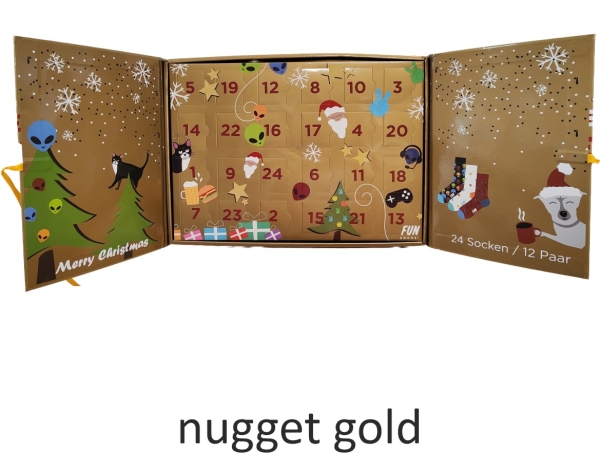 Fun Socks Unisex Socken 12 Paar im Adventskalender Organic Cotton