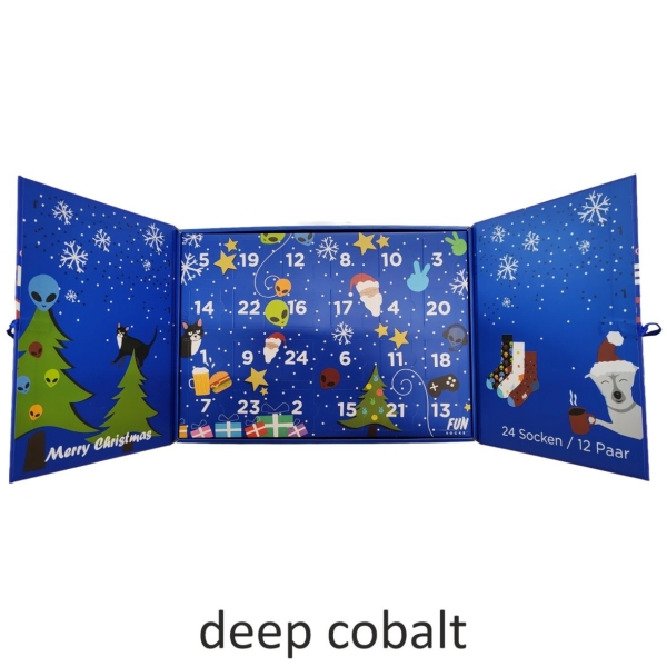 Fun Socks Unisex Socken 12 Paar im Adventskalender Organic Cotton