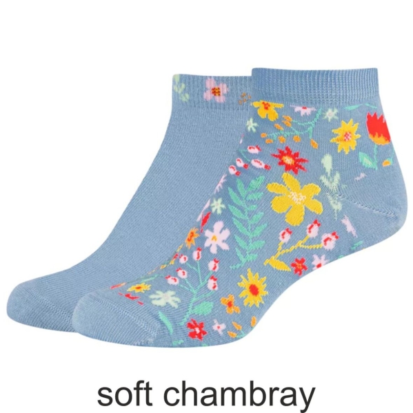 s.Oliver Damen Sneaker Socken 2 Paar Originals Organic Flower