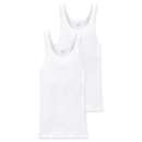 Schiesser Herren Unterhemden Essentials 2er Pack Sportjacken Doppelripp